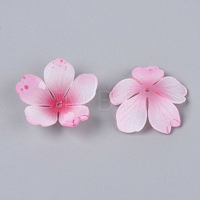 Flower Acrylic Bead Caps X-SACR-T017-51C-1