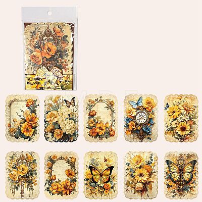 20Pcs 10 Styles Flower Butterfly Scrapbooking Paper Pads PW-WG68936-03-1