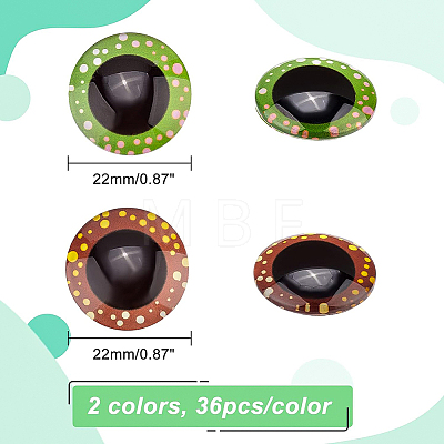 BENECREAT 72Pcs 2 Colors Eye Printed Glass Cabochons GGLA-BC0001-009-1