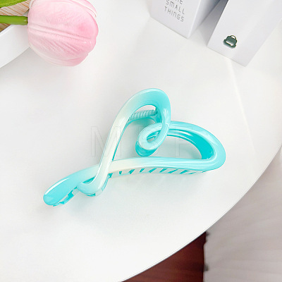 Gradient Color Heart Plastic Large Claw Hair Clips PW-WG7E41F-01-1