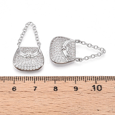 Brass Micro Pave Cubic Zirconia Pendants KK-T070-52P-1