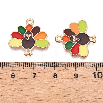 Thanksgiving Day Theme Alloy Enamel Pendants X-ENAM-T020-35B-1