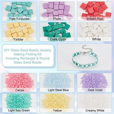  DIY Glass Seed Beads Jewelry Making Finding Kit SEED-NB0001-62-1
