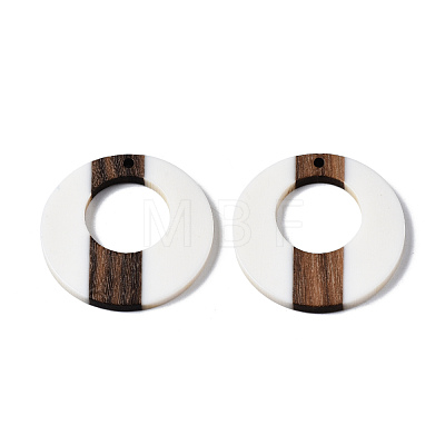 Opaque Resin & Walnut Wood Pendants RESI-T035-23-1