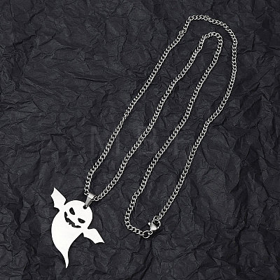 Non-Tarnish 201 Stainless Steel Pendant Necklaces for Man NJEW-Q336-02E-P-1