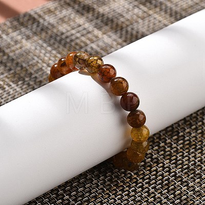 Natural Dragon Veins Agate Beaded Stretch Bracelets for Women Men BJEW-F483-01-1