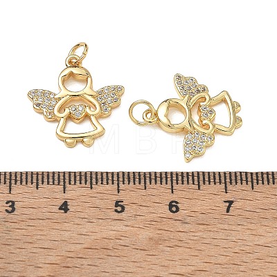 Brass Micro Pave Clear Cubic Zirconia Pendants CU-CBA9AFC-01G-14-1