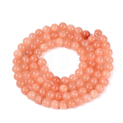 Natural Dyed Yellow Jade Gemstone Bead Strands G-R271-4mm-Y31-1