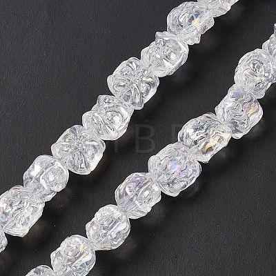 Transparent Electroplate Glass Beads GLAA-P028-M-1