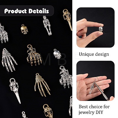 Fingerinspire 60Pcs 10 Styles Alloy Pendants FIND-FG0002-80-1