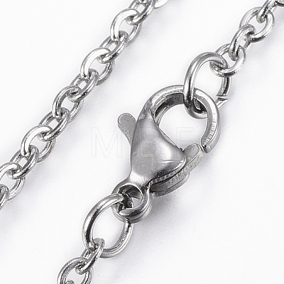 304 Stainless Steel Cable Chain Necklaces X-NJEW-K090-01P-1