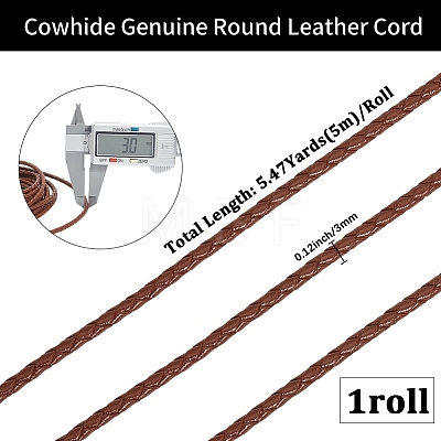 5M Round Braided Cowhide Letter Cord WL-GF0001-34A-02-1