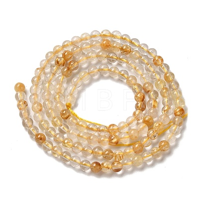 Natural Gold Rutilated Quartz Beads Strands G-B090-A30-03-1