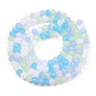 Imitation Jade Glass Beads Strands GLAA-T028-01-1