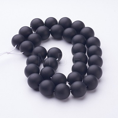 Natural Black Agate Beads Strands G-D543-12mm-1