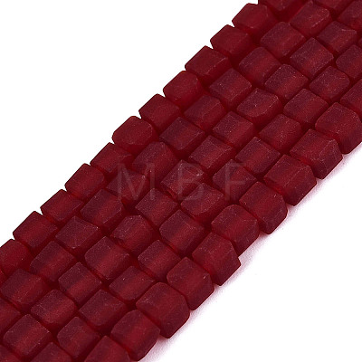 Transparent Frosted Glass Beads Strands GLAA-N072-01A-A16-1