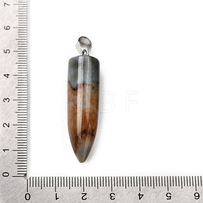 Natural Indian Agate Pointed Pendants G-F820-12R-1