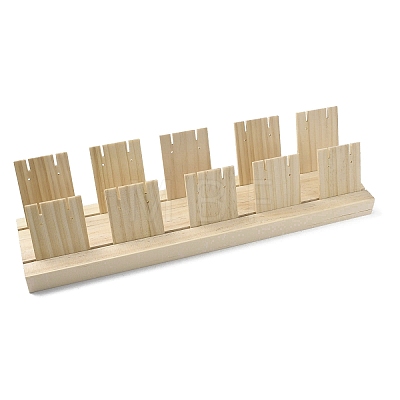 2-Slot Wooden Earring Display Card Stands EDIS-R027-01B-02-1