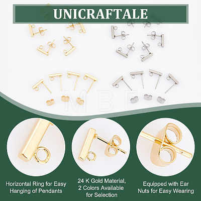 Unicraftale 304 Stainless Steel Stud Earring Findings STAS-UN0003-03-1