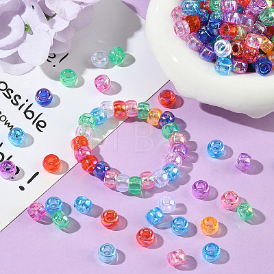 500Pcs UV Plating Acrylic Beads OACR-SP0001-85C-1