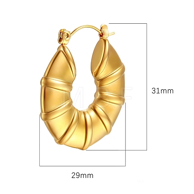 Cross-border European and American Fashion Solid Bamboo Joint Stainless Steel Hoop Earrings PW-WGF5E6B-01-1