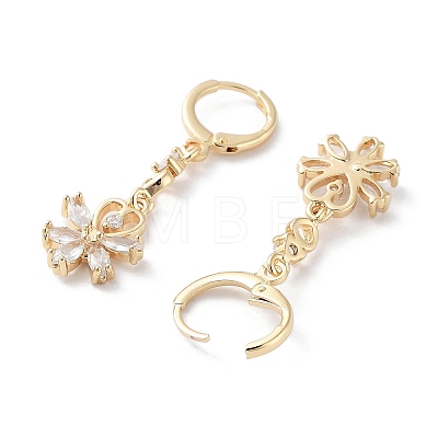 Rack Plating Golden Brass Dangle Leverback Earrings EJEW-A030-01K-G-1