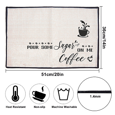 Coffee Theme Cotton and Linen Cup Mats AJEW-WH0201-017-1