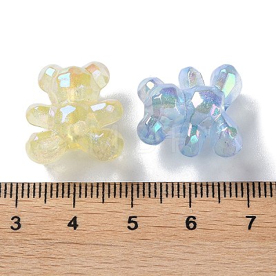 Luminous Rainbow Iridescent Plating Transparent Acrylic Beads PACR-C007-03-1
