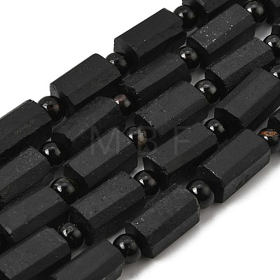 Natural Black Tourmaline Beeds Strands GG-CBA2D5B-A01-8x12mm-1