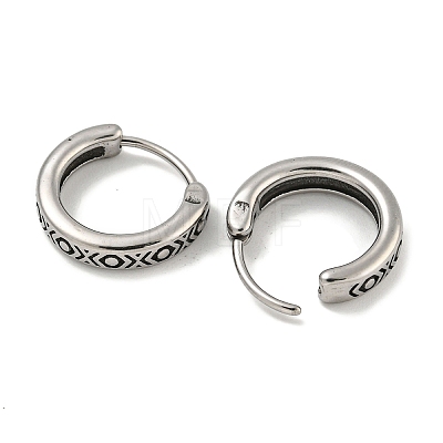 316 Surgical Stainless Steel Hoop Earrings EJEW-D096-23B-AS-1