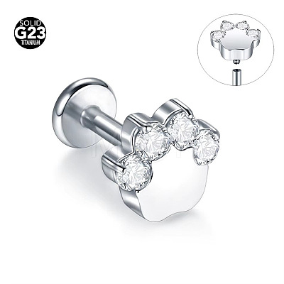 G23 Titanium Micro Pave Clear Cubic Zirconia Cartilage Earrings WG0DE3D-15-1