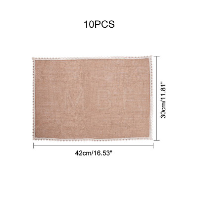 Braided Jute and Lace Non-Slip Insulation Pad AJEW-WH0066-01-1