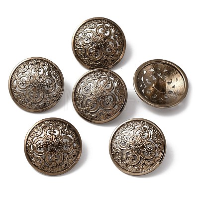 1-Hole Retro Zinc Alloy Shank Buttons BUTT-WH0028-45E-05-1