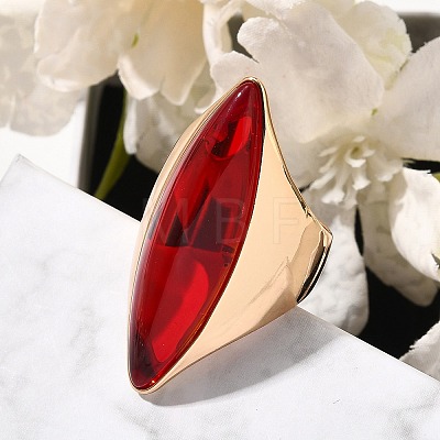 Resin Horse Eye Finger Rings RJEW-R006-01G-01-1