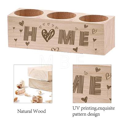 3 Hole Wood Candle Holders DIY-WH0375-003-1