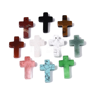 Natural & Synthetic Mixed Gemstone Pendants G-Q608-07-1