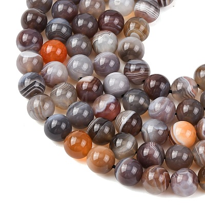 Natural Botswana Agate Beads Strands G-G453-A01-8mm-1