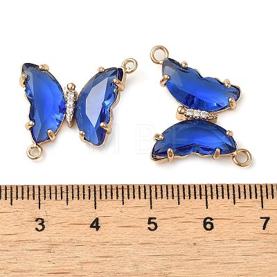 Brass Pave Faceted Glass Connector Charms FIND-Z020-04B-1