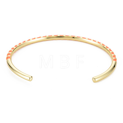 Twisted Brass Enamel Cuff Bangle BJEW-T020-02B-NF-1