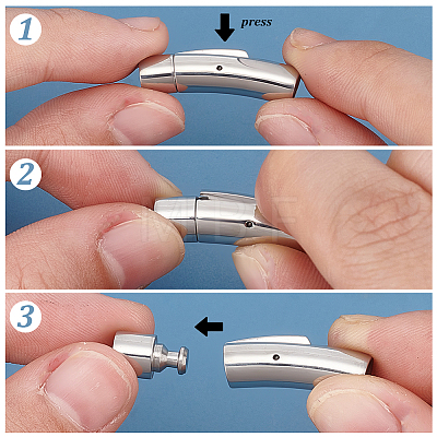 AHADERMAKER 8Pcs 4 Styles 316 Surgical Stainless Steel & 304 Stainless Steel Bayonet Clasps STAS-GA0001-55-1