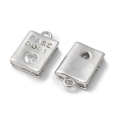 Rack Plating Brass Micro Pave Cubic Zirconia Pendants KK-P290-55P-1