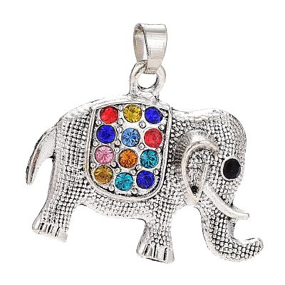 Tibetan Style Alloy Rhinestone Pendants ALRI-H400-01AS-1