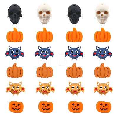 8 Style Halloween Theme Food Grade Eco-Friendly Silicone Beads SIL-CA0001-68-1