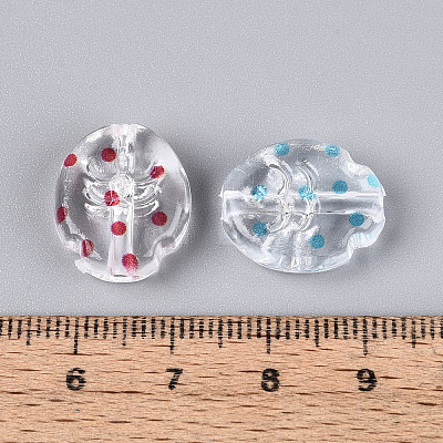 Printed Transparent Acrylic Beads TACR-T029-12M-1