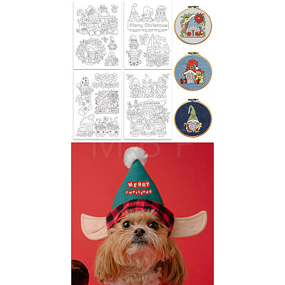 4 Sheets 11.6x8.2 Inch Stick and Stitch Embroidery Patterns DIY-WH0455-238-1