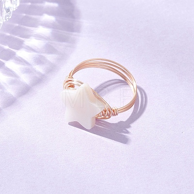 Natural Shell Finger Rings RJEW-TA00227-01-1