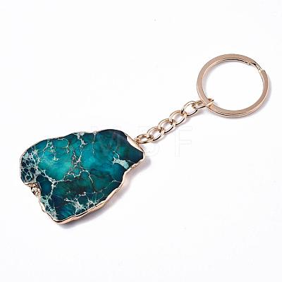 Natural Regalite/Imperial Jasper/Sea Sediment Jasper Keychain G-N0326-002B-1