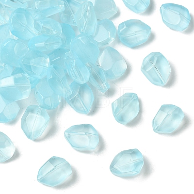50Pcs Transparent Spray Paint Glass Beads GLAA-YW0004-50D-1