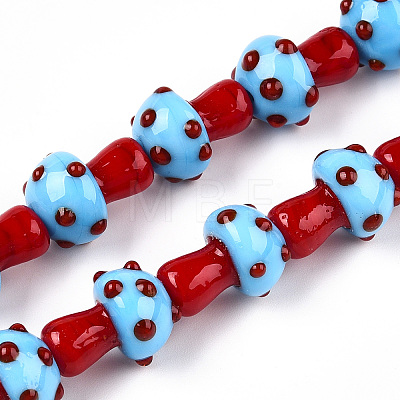 Handmade Lampwork Beads Strands X-LAMP-N024-09H-1