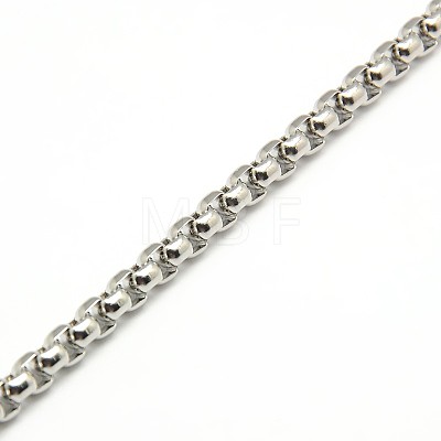 304 Stainless Steel Venetian Chain Box Chain Necklace Making X-STAS-A028-N031P-A-1